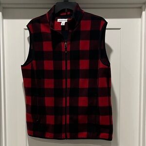Amazon Essentials Red and Black Checkered Vest